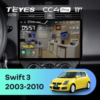 Штатная магнитола Teyes CC4 Pro 12/256 Suzuki Swift 3 (2003-2010) (11")