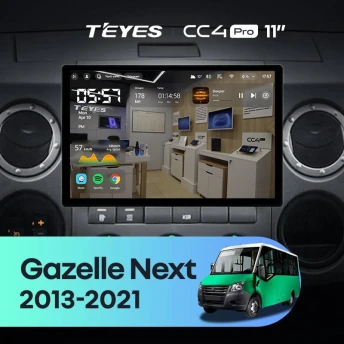 Штатная магнитола Teyes CC4 Pro 8/128 для GAZ Gazelle Next (2013-2021) F3 (11")