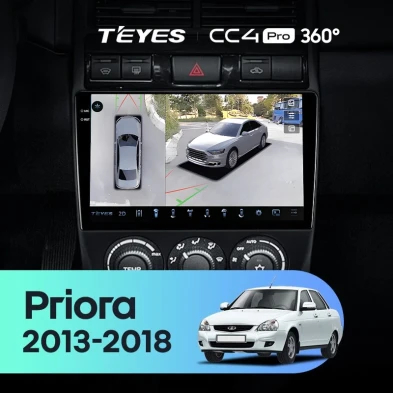 Штатная магнитола Teyes CC4 Pro 360 8/128 LADA Priora (2013-2018) F4
