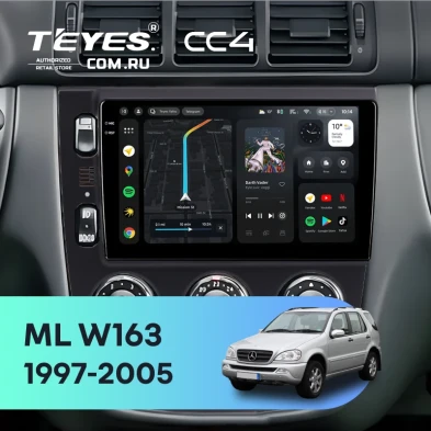 Штатная магнитола Teyes CC4 8/128 Mercedes ML W163 (1997-2005) (черная)
