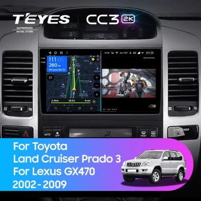 Штатная магнитола Teyes CC3 2K 4/32 Toyota Land Cruiser Prado J120 (2002-2009) F1 Тип-A