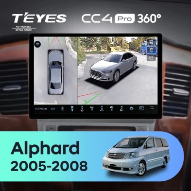 Штатная магнитола Teyes CC4 Pro 360 8/128 Toyota Alphard 1 H10 (2005-2008) F2 (11")