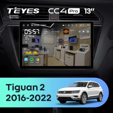Штатная магнитола Teyes CC4 Pro 12/256 Volkswagen Tiguan 2 (2016-2022) Тип-A (13")
