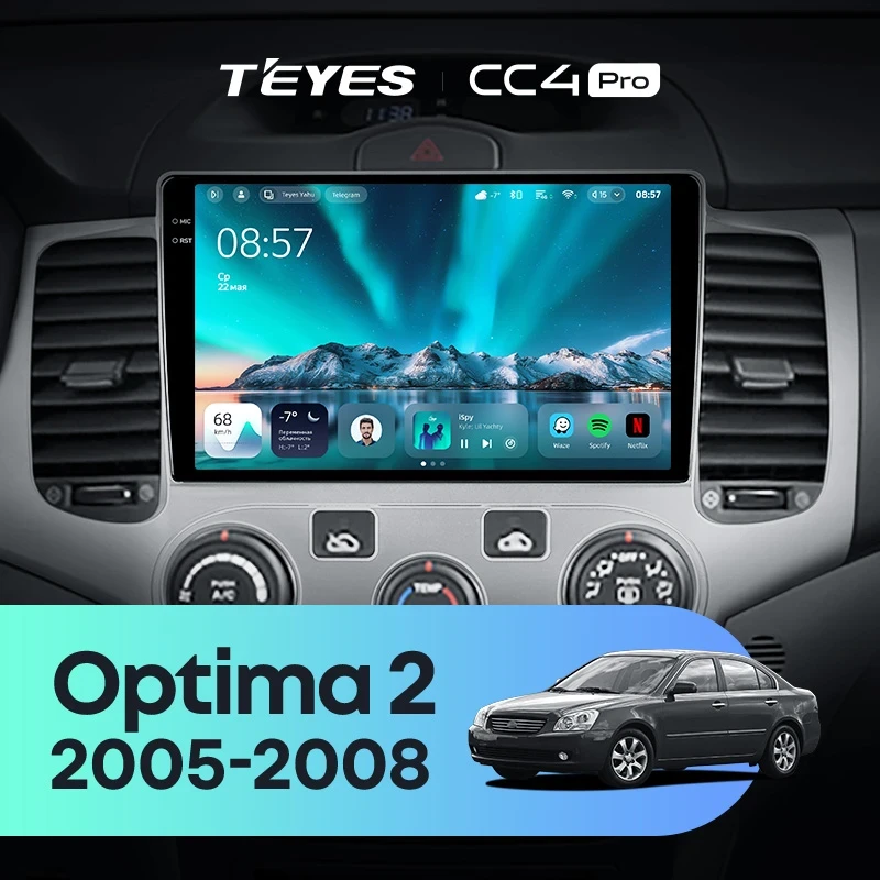 Штатная магнитола Teyes CC4 Pro 8/128 Kia Optima 2 MG (2005-2008)