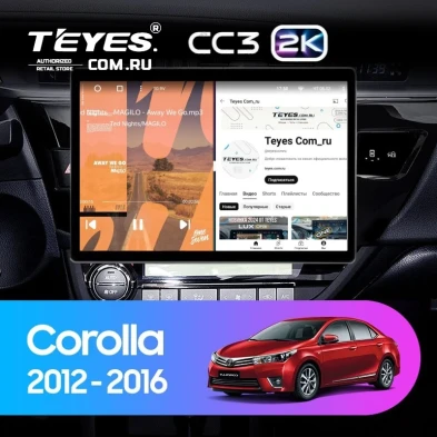 Штатная магнитола Teyes CC3 2K 4/32 Toyota Corolla (2012-2016) Тип-A (13")
