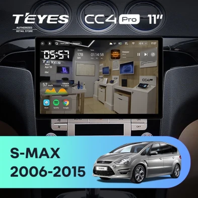 Штатная магнитола Teyes CC4 Pro 12/256 Ford S-MAX 1 (2006-2015) F1 (11")