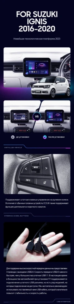 Штатная магнитола Teyes CC3 2K 4/64 Suzuki Ignis (2016-2020)