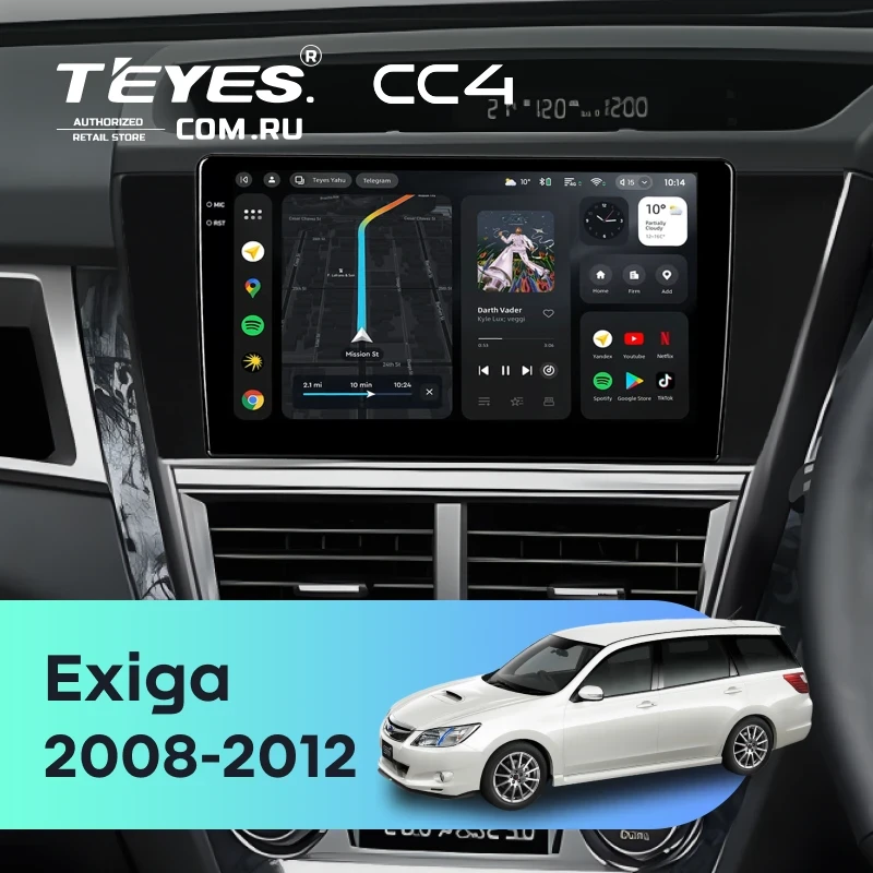 Штатная магнитола Teyes CC4 8/128 Subaru Exiga (2008-2012)