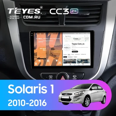 Штатная магнитола Teyes CC3 2K 4/32 Hyundai Solaris 1 (2010-2016) F4 (черно-серый)