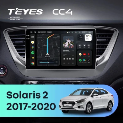 Штатная магнитола Teyes CC4 8/128 Hyundai Solaris 2 (2017-2020) F1 Тип-A