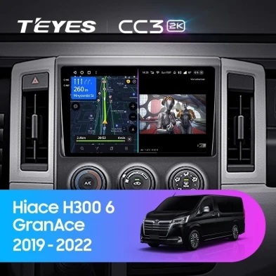 Штатная магнитола Teyes CC3 2K 360 6/128 Toyota Hiace H300 VI (2019-2022) Тип-B