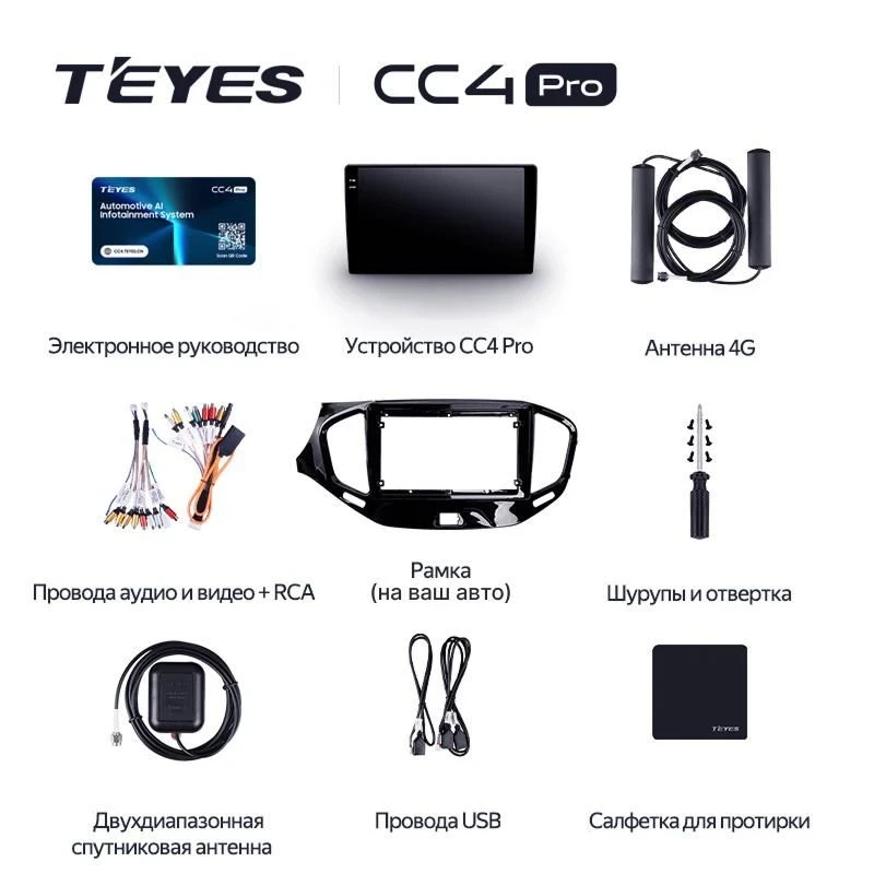Штатная магнитола Teyes CC4 Pro 8/128 Volkswagen Multivan T5 (2009-2015)