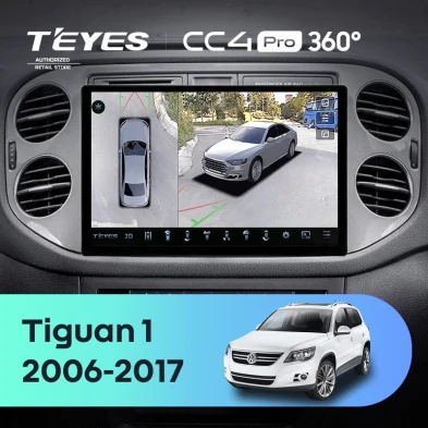 Штатная магнитола Teyes CC4 Pro 360 12/256 Volkswagen Tiguan 1 NF (2006-2016) F1 (11")