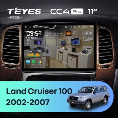 Штатная магнитола Teyes CC4 Pro 8/128 Toyota Land Cruiser LC 100 / LC 105 (2002-2007) Тип-A (11")