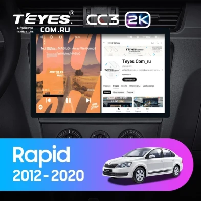Штатная магнитола Teyes CC3 2K 4/64 Skoda Rapid NH3 NH1 (2012-2020) (11")