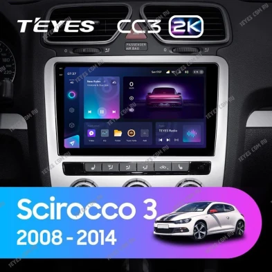 Штатная магнитола Teyes CC3 2K 4/32 Volkswagen Scirocco 3 (2008-2014) F4 (Серая)