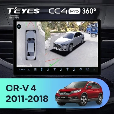 Штатная магнитола Teyes CC4 Pro 360 8/128 Honda CR-V 4 RM RE (2011-2018) Тип-B (13")