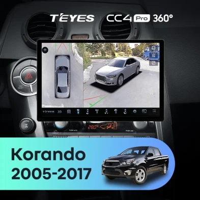 Штатная магнитола Teyes CC4 Pro 360 8/128 SsangYong Korando Sports (2005-2017) (11")