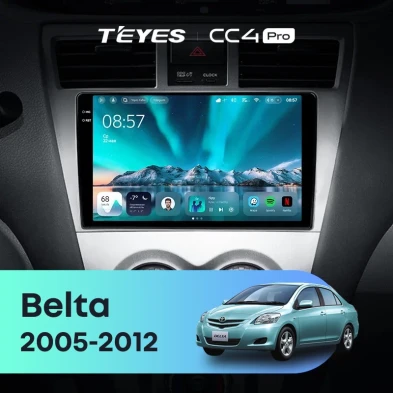 Штатная магнитола Teyes CC4 Pro 8/128 Toyota Belta (2005-2012)