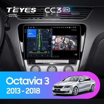 Штатная магнитола Teyes CC3 2K 6/128 Skoda Octavia 3 A7 (2013-2018) Тип-A